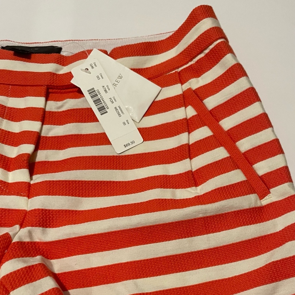 J. Crew Red and White Striped High-Waist Shorts - Picture 4 of 4